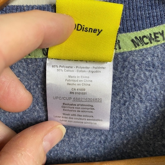 Disney Youth Mickey Mouse Purplish-Blue Long Sleeve Sweatshirt Size XL (14 - 16) - Picture 3 of 9